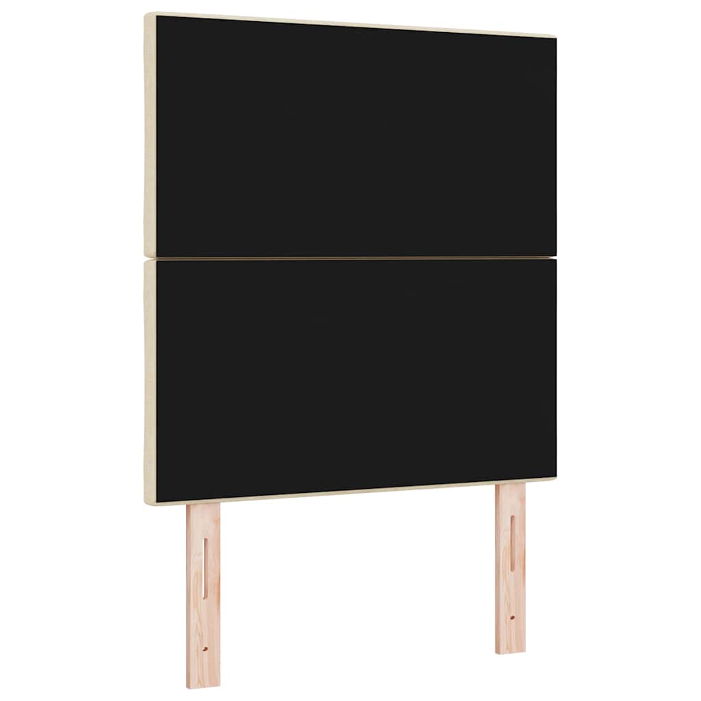 Headboard with LED Strip Lights Adjustable Cream 80 cm Fabric